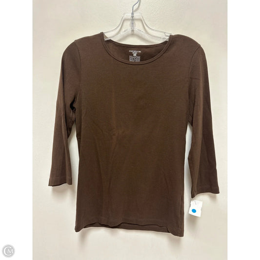 Top Long Sleeve By Jones New York In Brown, Size: M