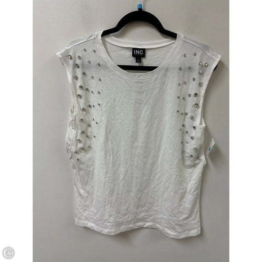 Top Short Sleeve By Inc In White, Size: L