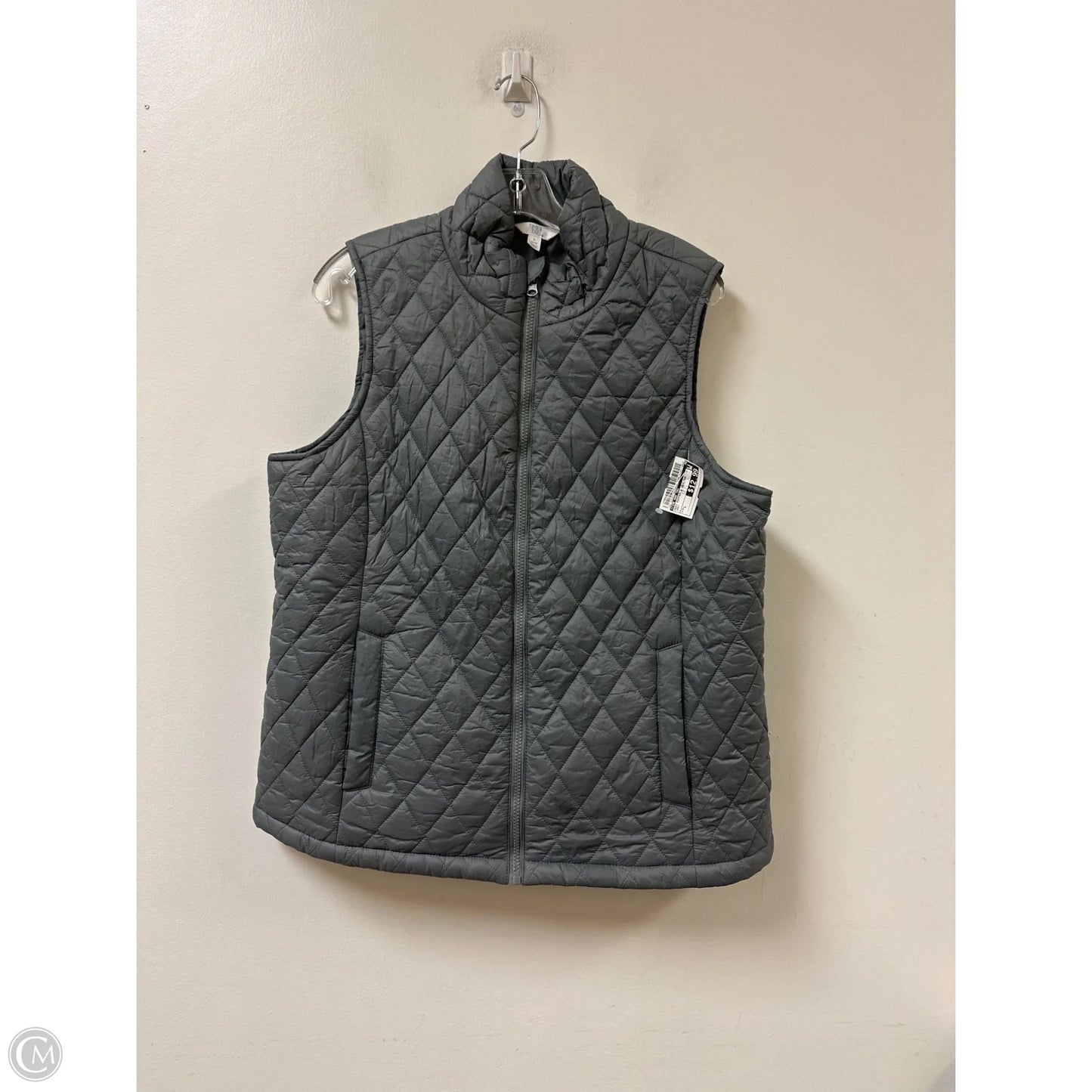 Vest Puffer & Quilted By Time And Tru In Grey, Size: L