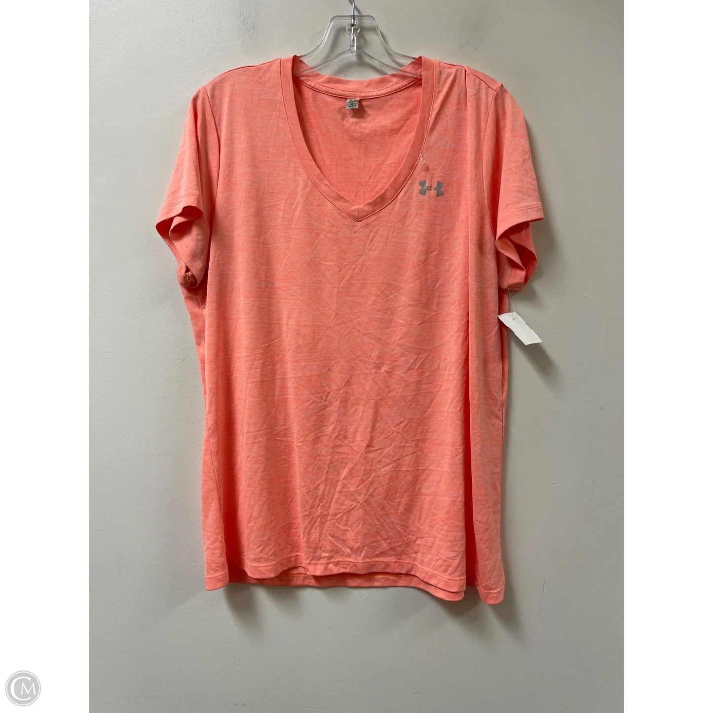 Athletic Top Short Sleeve By Under Armour In Orange, Size: Xl