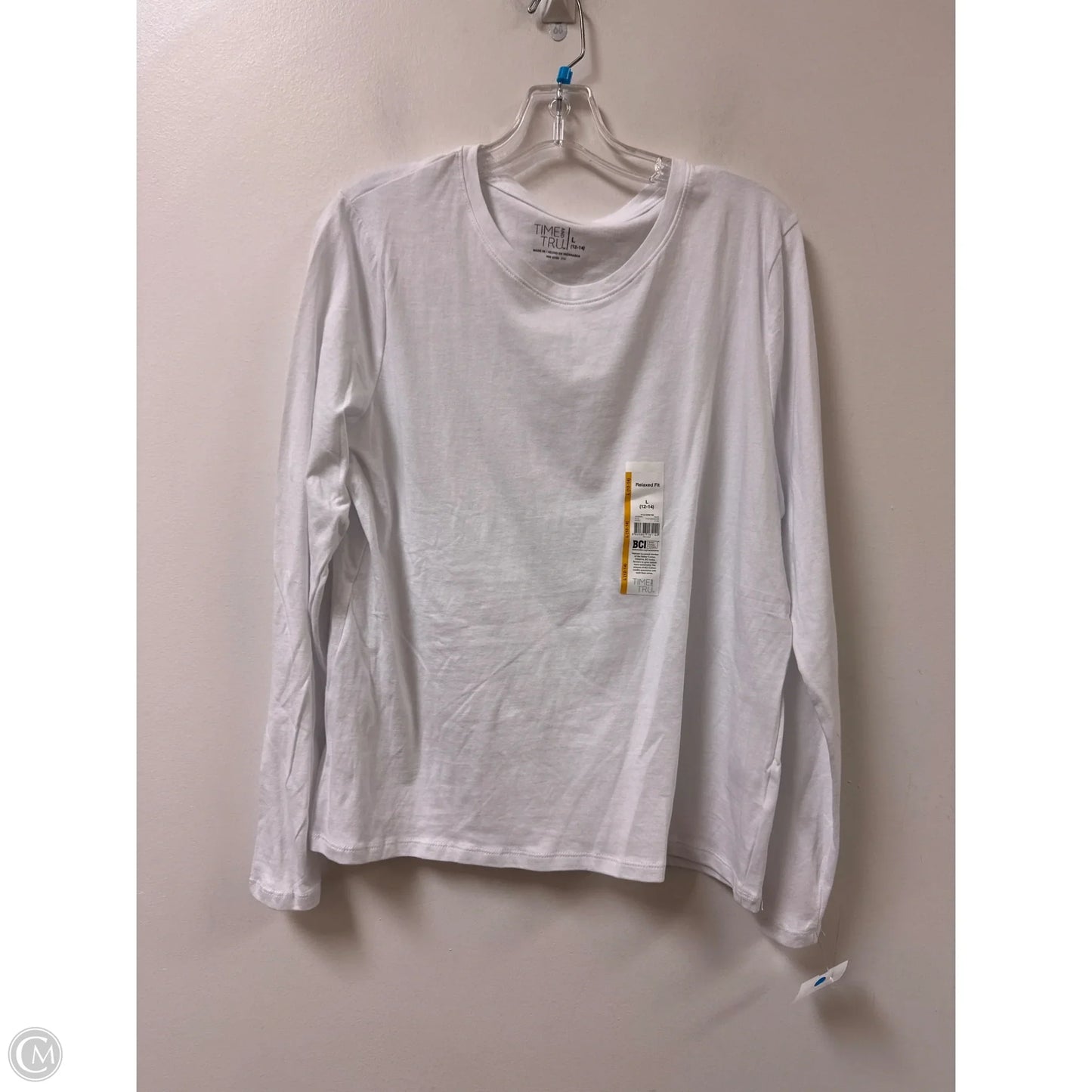 Top Long Sleeve By Time And Tru In White, Size: L
