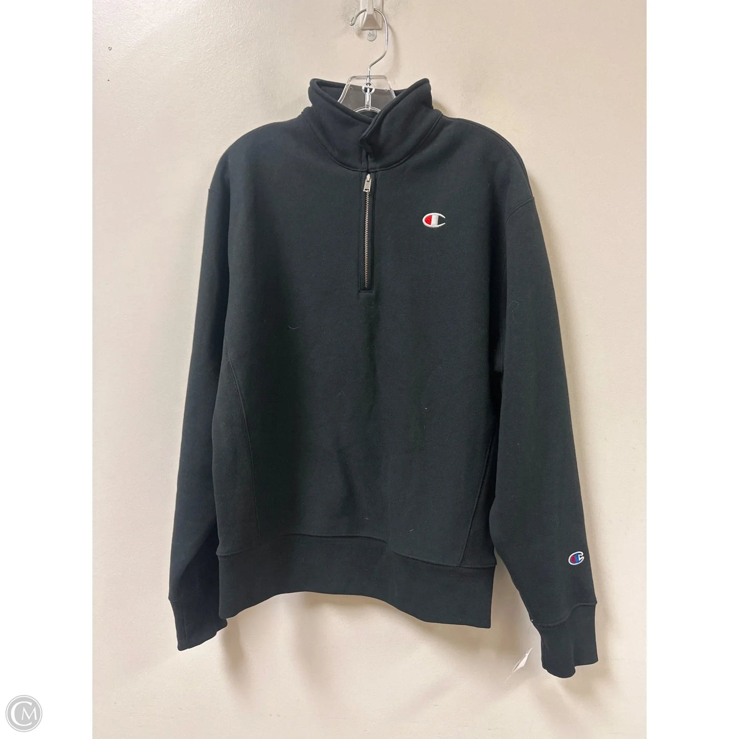 Athletic Sweatshirt Collar By Champion In Black, Size: S