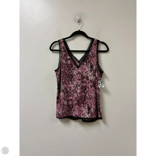 Top Sleeveless By Halogen In Black & Purple, Size: S