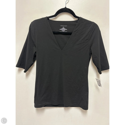 Top Short Sleeve By White House Black Market In Black, Size: M