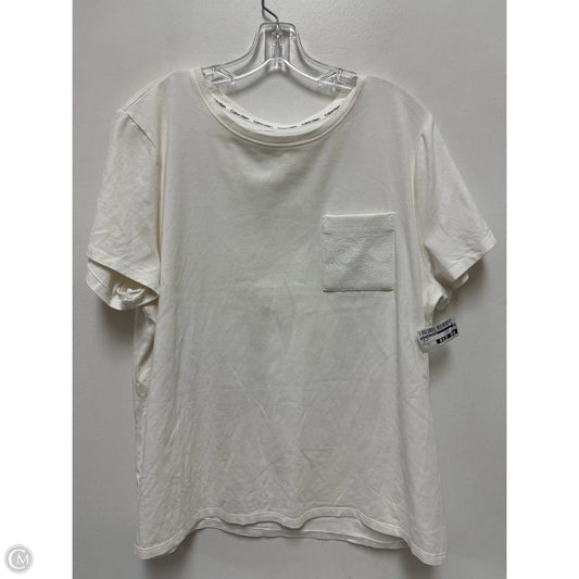 Top Short Sleeve By Calvin Klein In Cream, Size: Xl