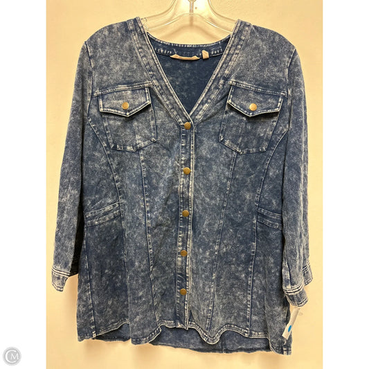 Top Long Sleeve By Soft Surroundings In Blue, Size: Lp