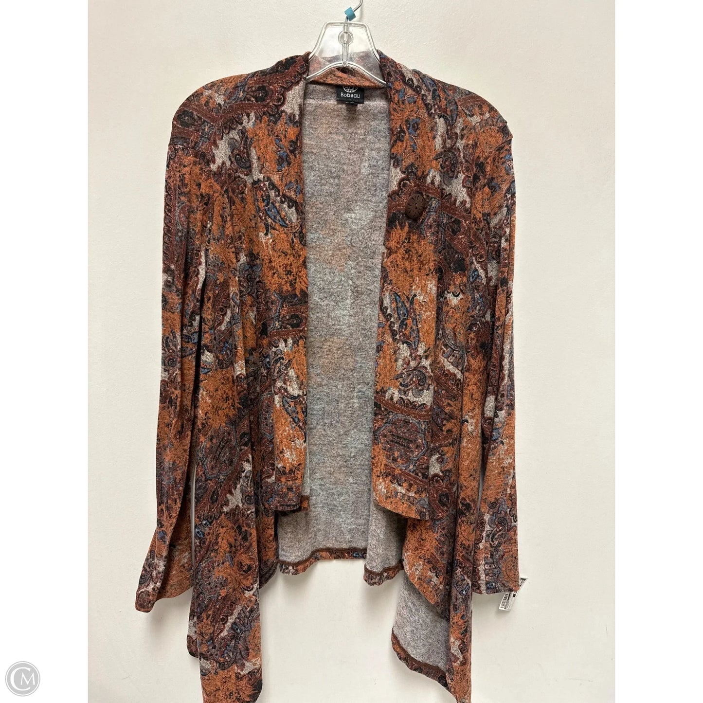 Sweater Cardigan By Bobeau In Orange, Size: L