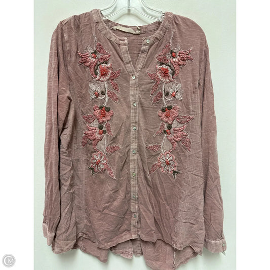 Tunic Long Sleeve By Soft Surroundings In Pink, Size: L