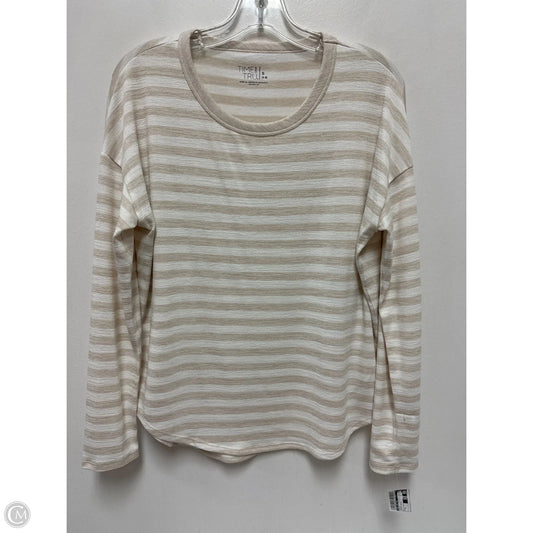 Top Long Sleeve By Time And Tru In Cream & White, Size: S
