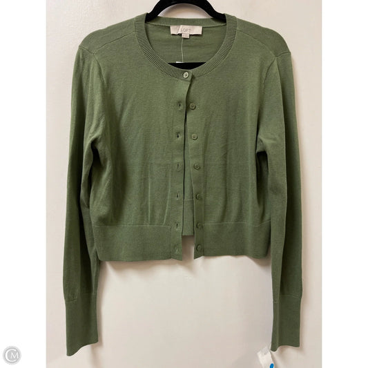 Sweater Cardigan By Loft In Green, Size: M