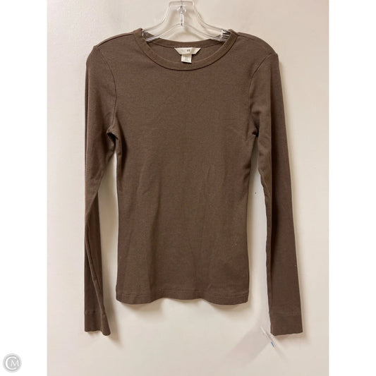 Top Long Sleeve By H&m In Brown, Size: M