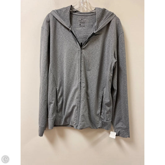 Athletic Jacket By Nike In Grey, Size: S