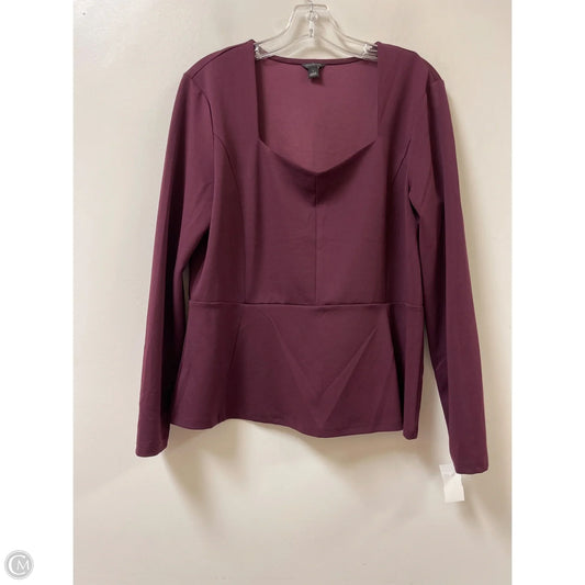 Top Long Sleeve By Ann Taylor In Purple, Size: L