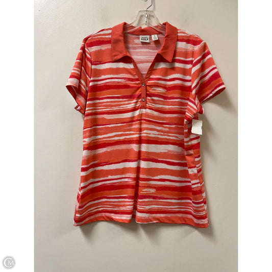 Athletic Top Short Sleeve By Chicos In Coral, Size: Xl
