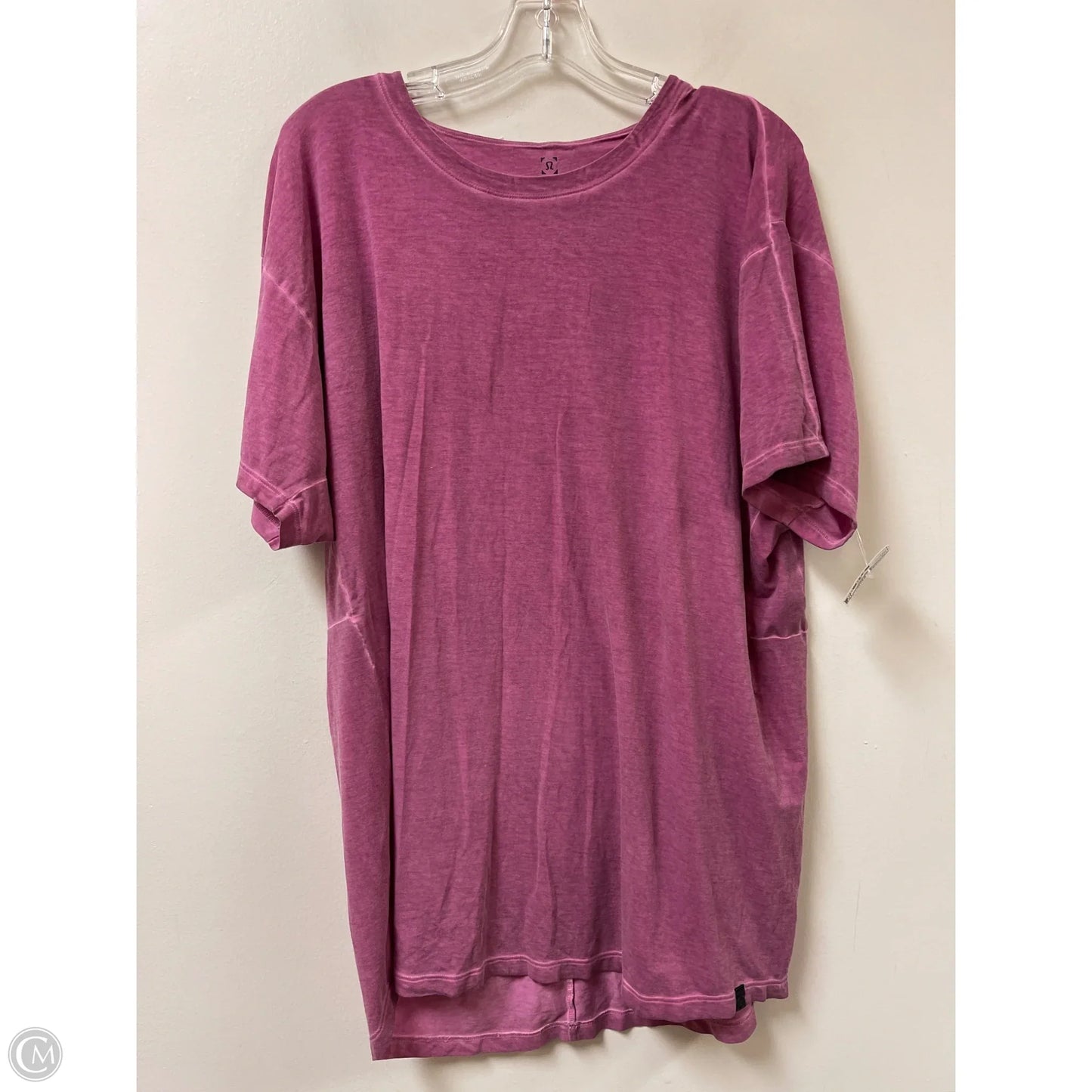 Athletic Top Short Sleeve By Lululemon In Pink, Size: L
