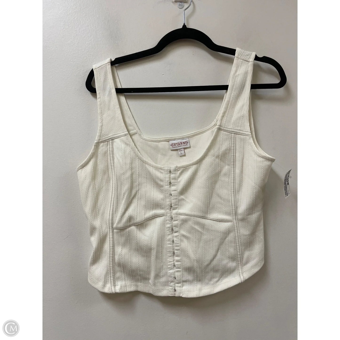 Top Sleeveless By Shyanne In White, Size: L