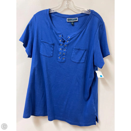 Top Short Sleeve By Karen Scott In Blue, Size: 1x