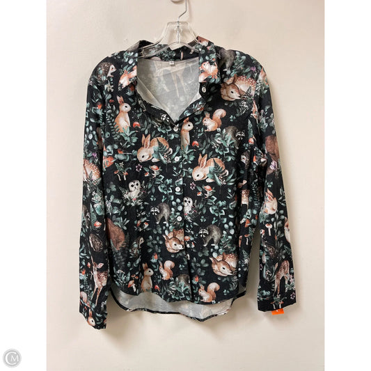 Blouse Long Sleeve By Clothes Mentor In Multi-colored, Size: L