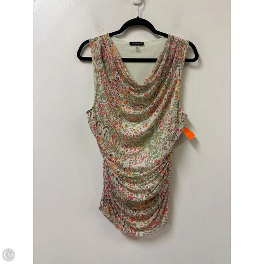 Top Sleeveless By Cable And Gauge In Green & Pink, Size: L