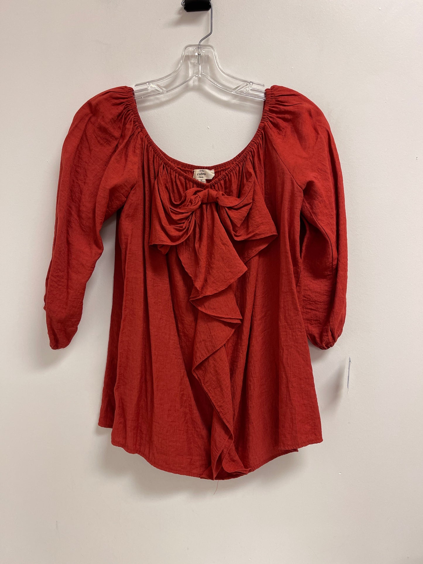 Top Long Sleeve By Entro In Orange, Size: M