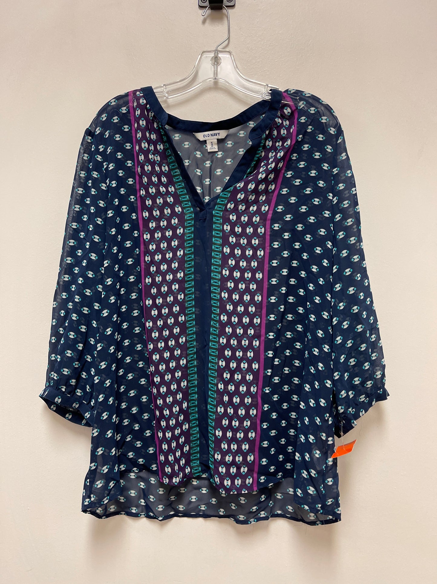 Top Long Sleeve By Old Navy In Blue, Size: Xl