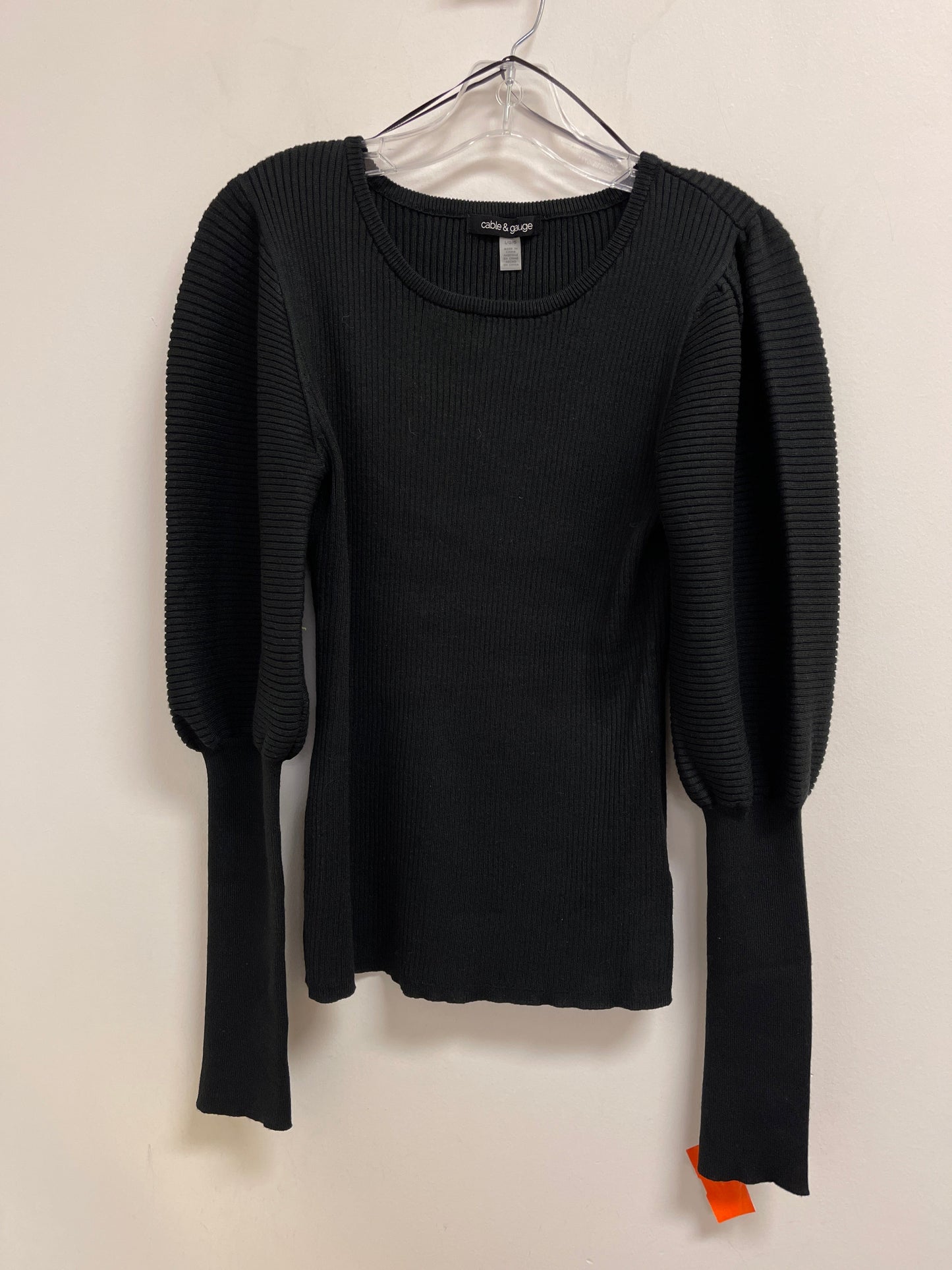 Top Long Sleeve By Cable And Gauge In Black, Size: L