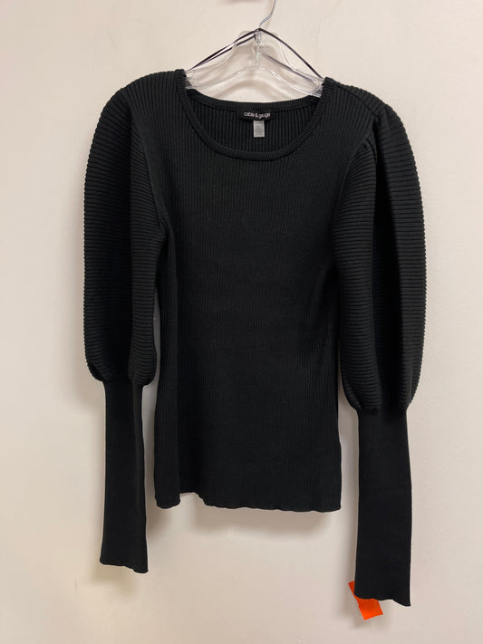 Top Long Sleeve By Cable And Gauge In Black, Size: L