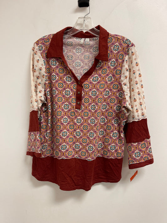 Top Long Sleeve By Cato In Multi-colored, Size: L