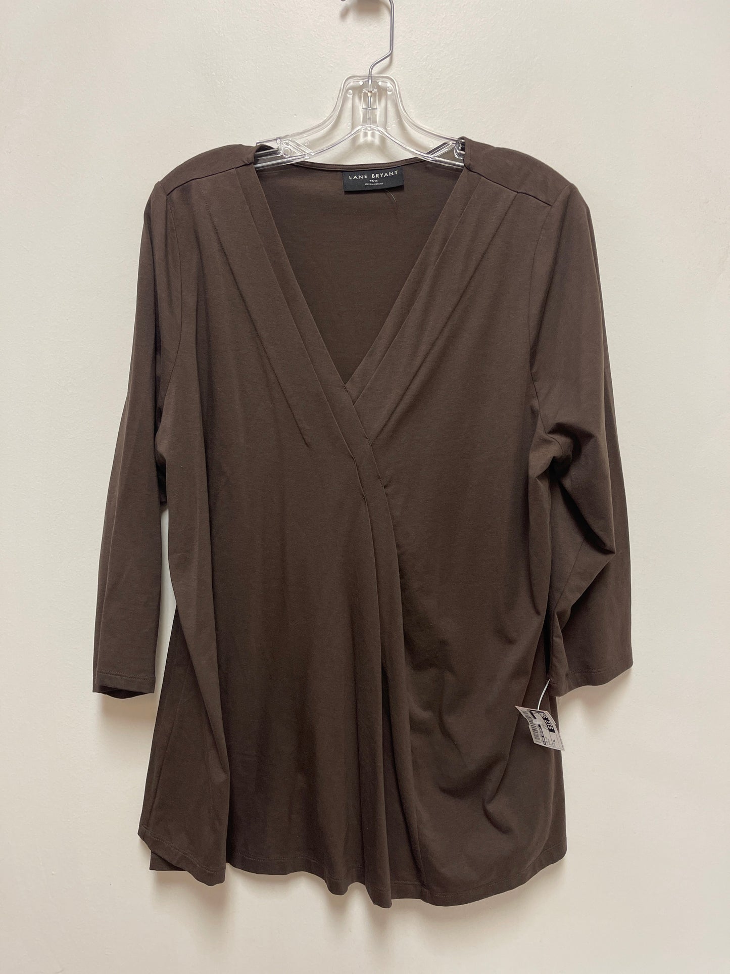 Top Long Sleeve By Lane Bryant In Brown, Size: Xl