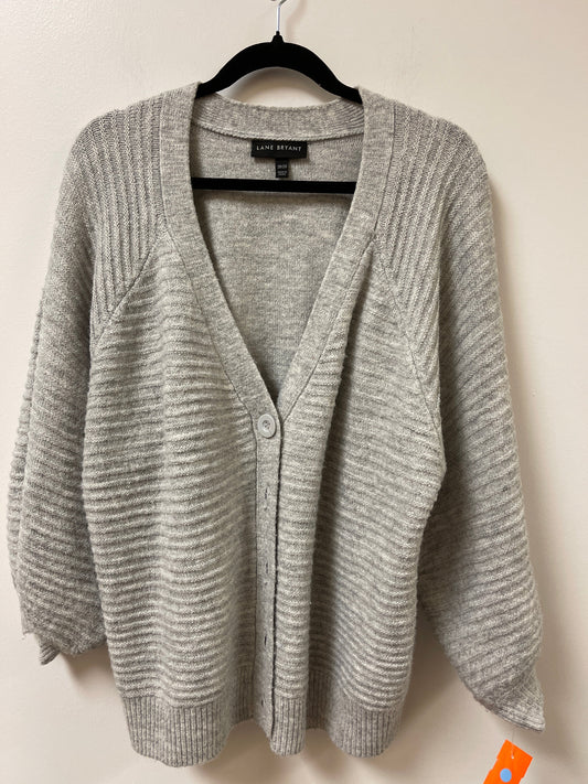 Sweater Cardigan By Lane Bryant In Grey, Size: 1x