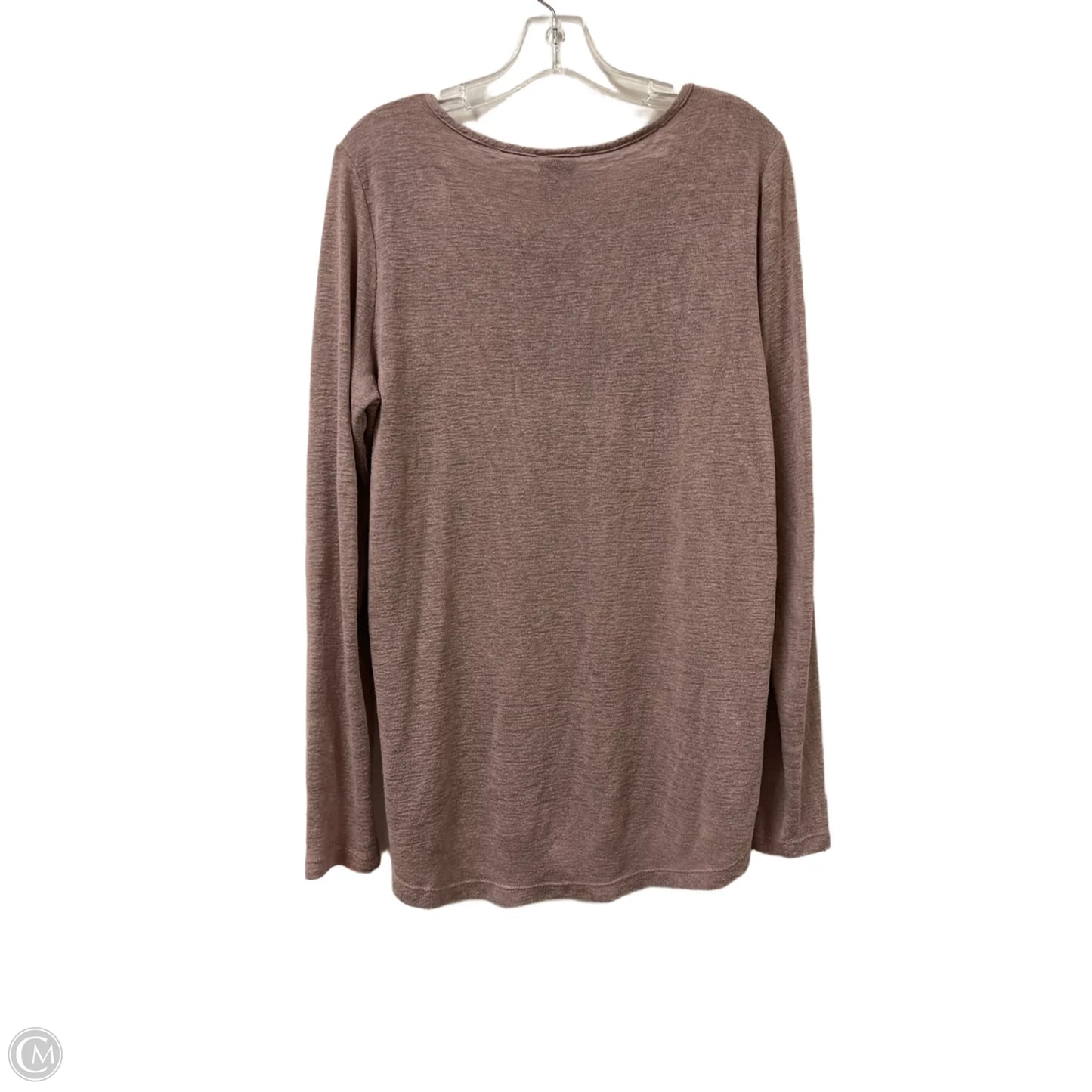 Top Long Sleeve By Bobeau In Blue & Cream, Size: L
