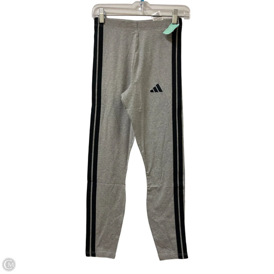 Athletic Leggings By Adidas In Grey, Size: S