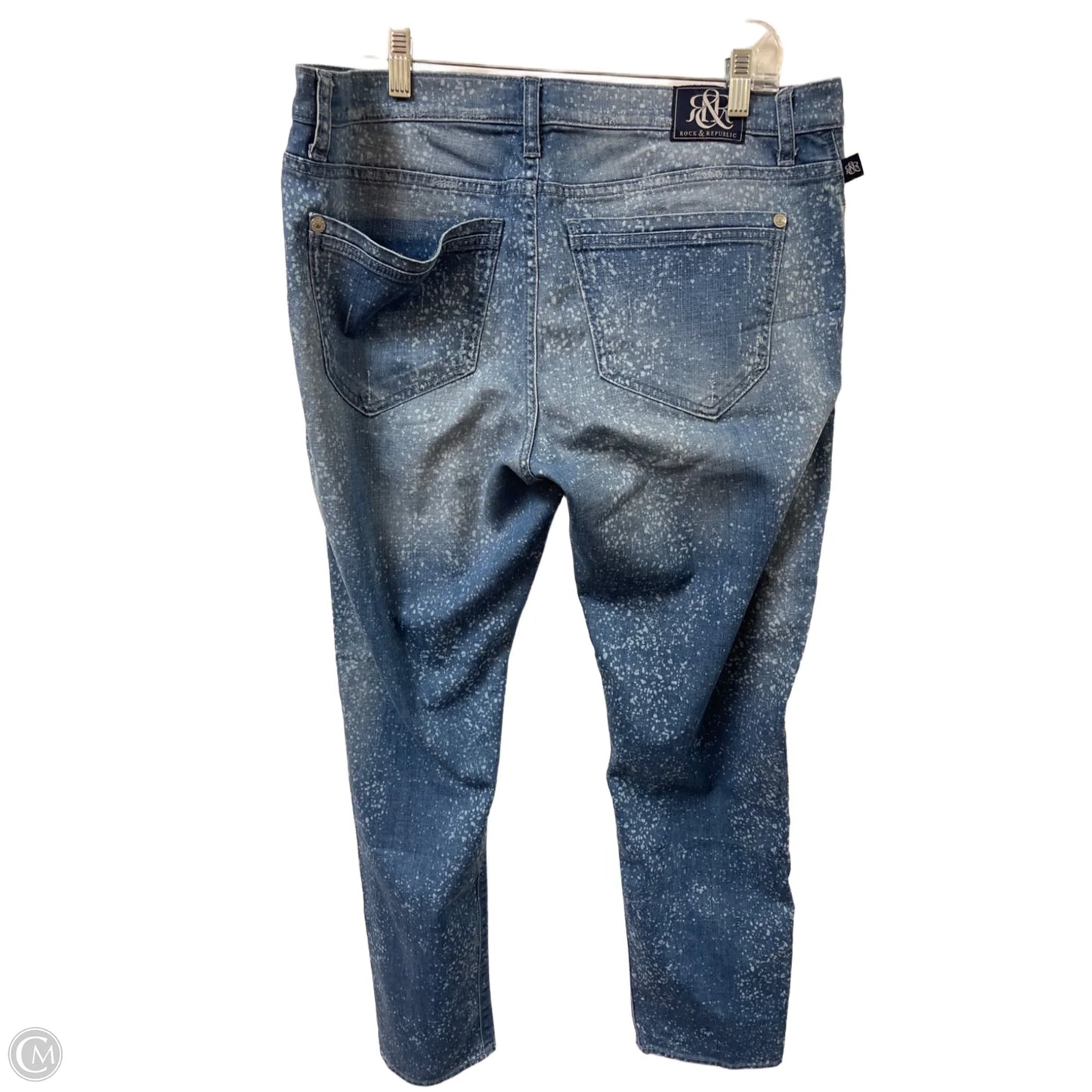 Jeans Straight By Rock And Republic In Blue Denim, Size: 16