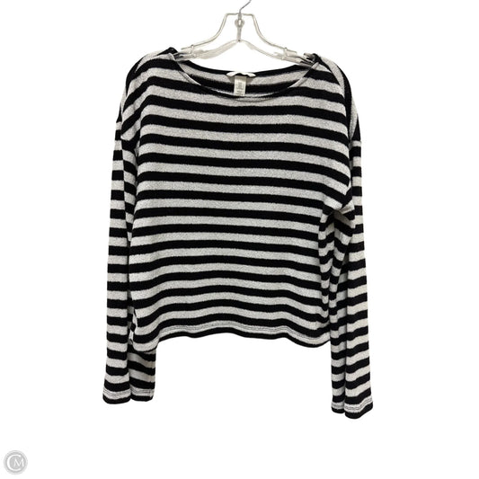 Top Long Sleeve By H&m In Black & White, Size: M