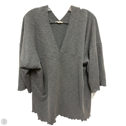 Top Long Sleeve By Easel In Grey, Size: L