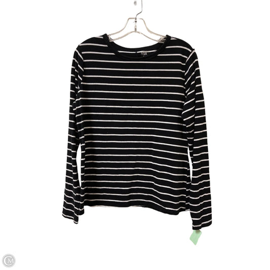 Top Long Sleeve By Ana In Black & White, Size: L