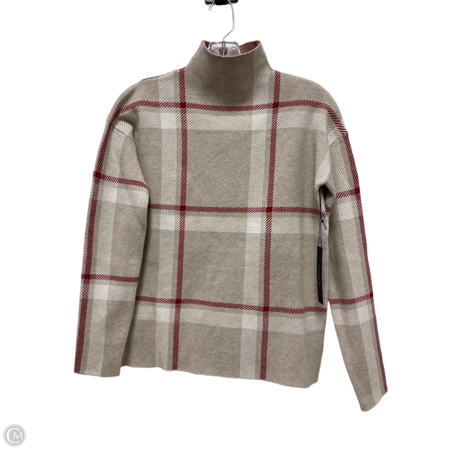 Sweater By Tahari By Arthur Levine In Cream & Red, Size: Xs