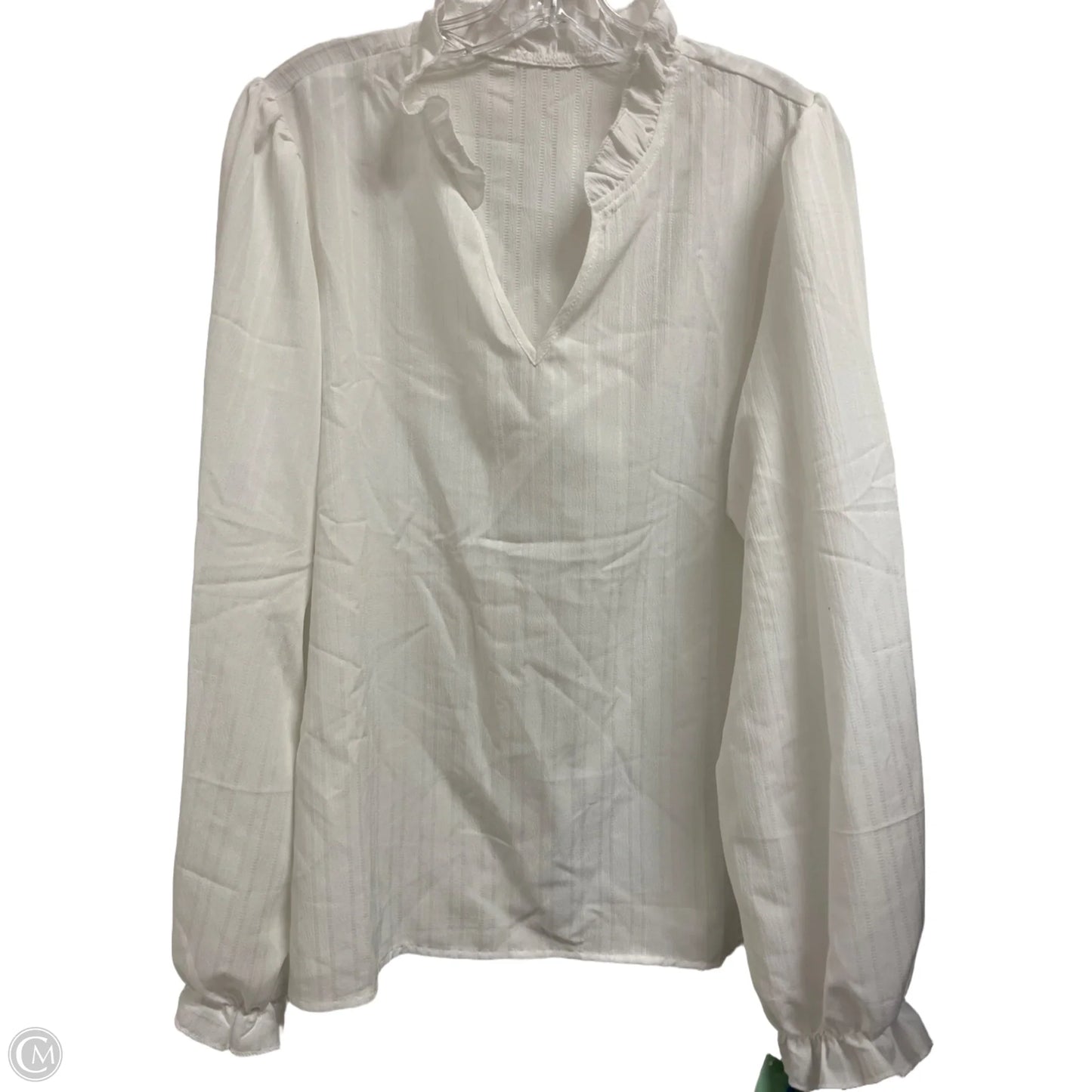 Top Long Sleeve By Shein In White, Size: 1x