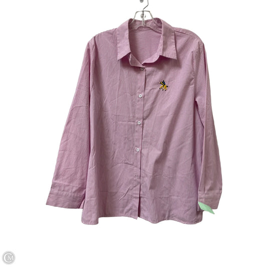 Blouse Long Sleeve By Clothes Mentor In Pink, Size: 1x