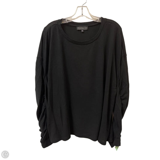 Top Long Sleeve By Eloquii In Black, Size: 3x