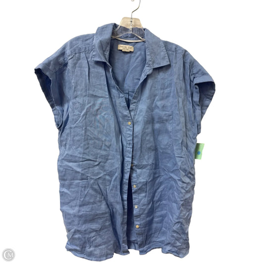Blouse Short Sleeve By Rachel Zoe In Blue, Size: L