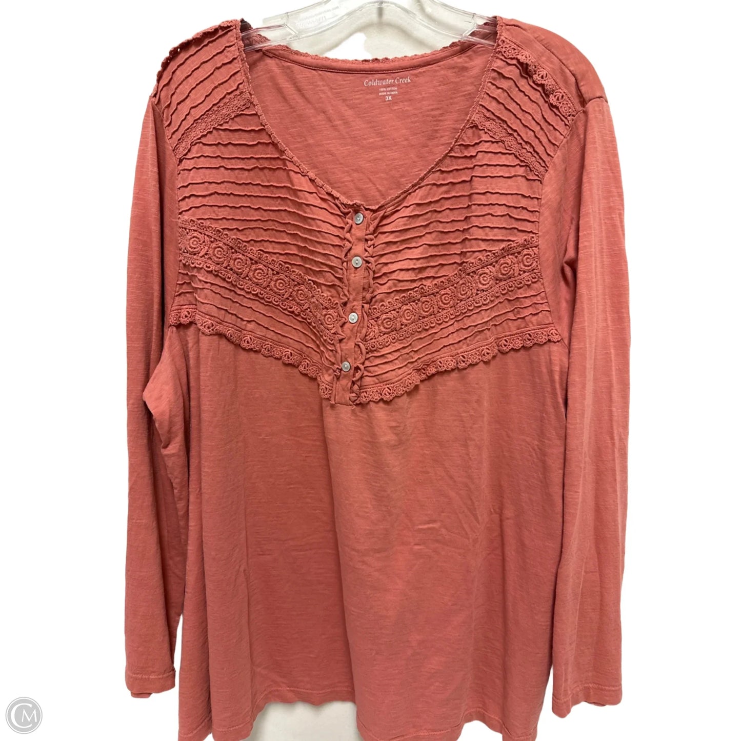 Top Long Sleeve By Coldwater Creek In Pink, Size: 3x