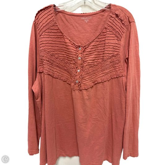 Top Long Sleeve By Coldwater Creek In Pink, Size: 3x