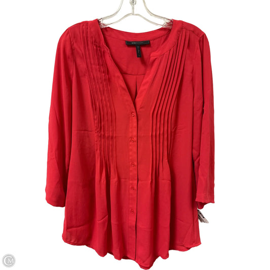 Blouse Long Sleeve By Bcbgmaxazria In Red, Size: S