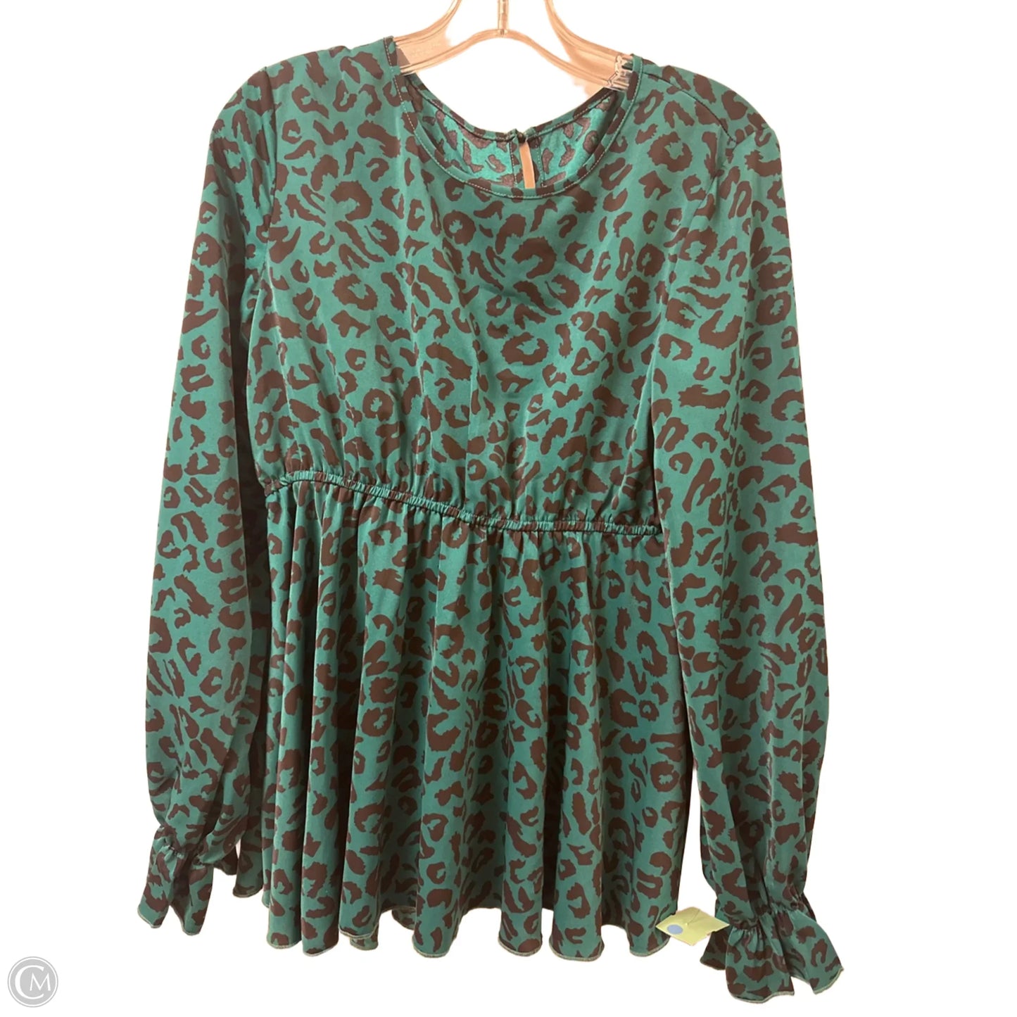 Top Long Sleeve By Shein In Green, Size: L