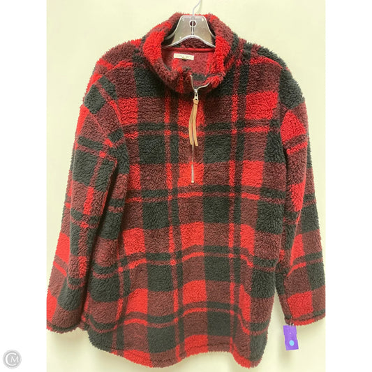 Sweater By Maurices In Black & Red, Size: L