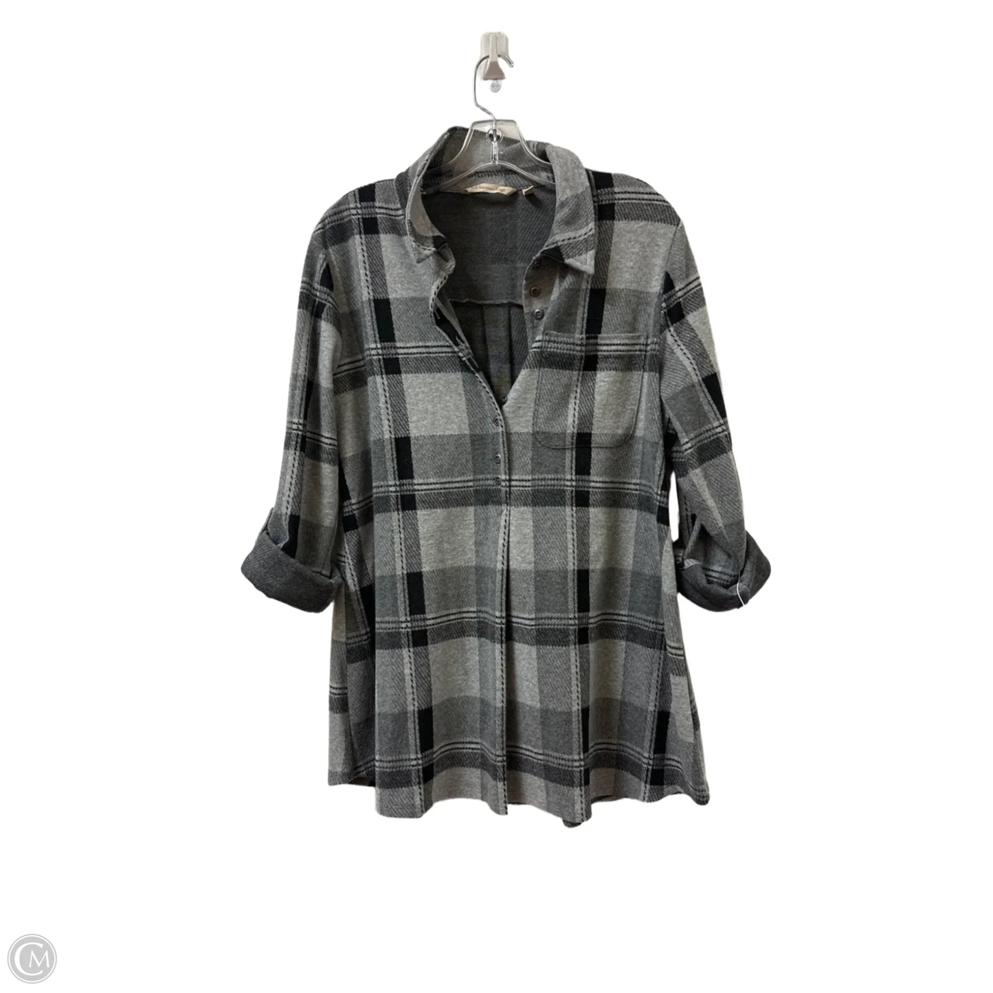 Sweater By Soft Surroundings In Black & Grey, Size: M