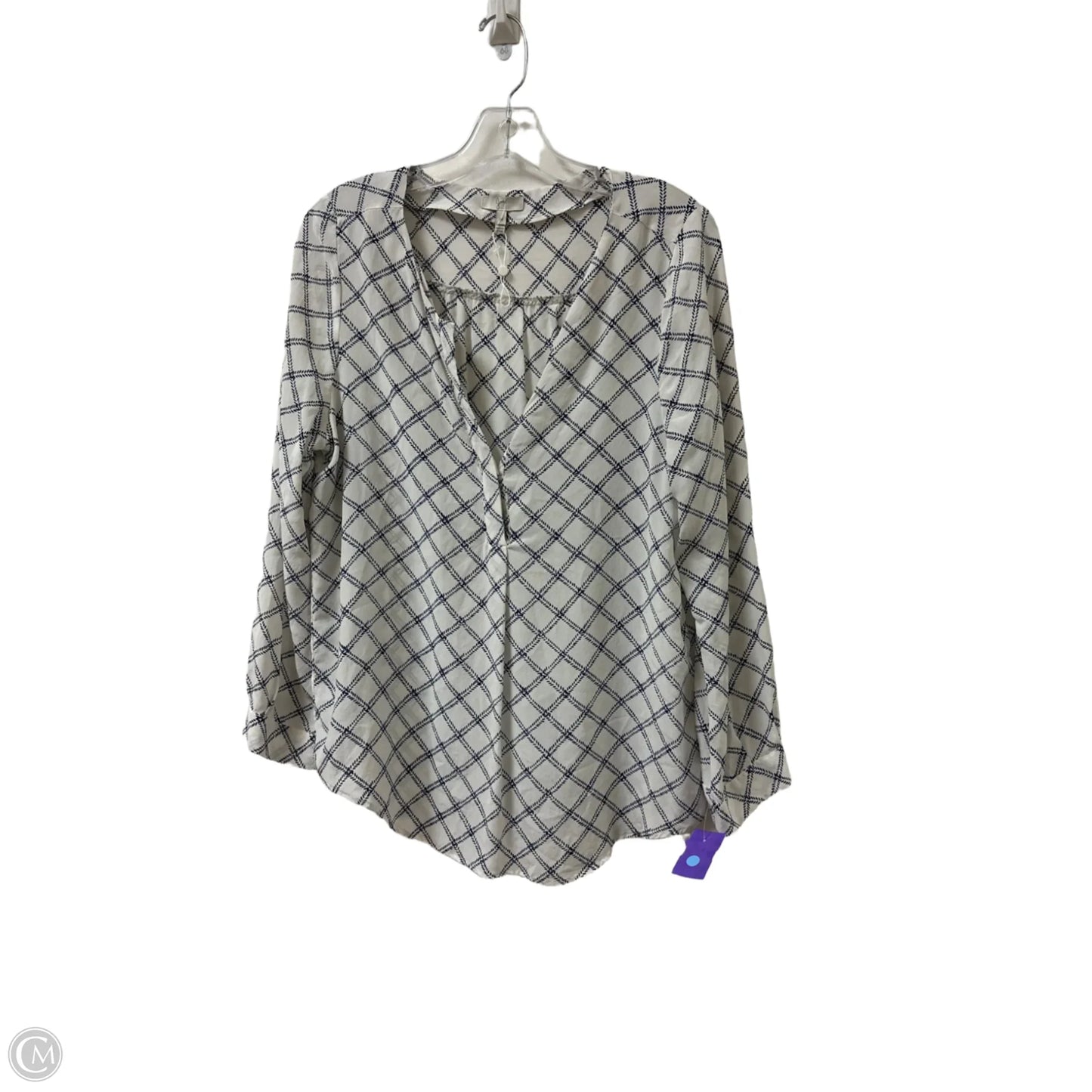 Top Long Sleeve By Joie In Blue & White, Size: M