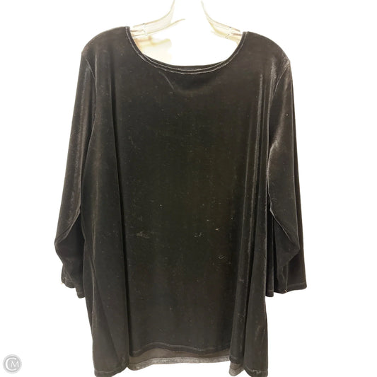 Top Long Sleeve By Cable And Gauge In Black, Size: 2x