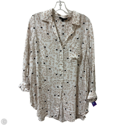 Blouse Long Sleeve By Velvet Heart In Cream, Size: 1x